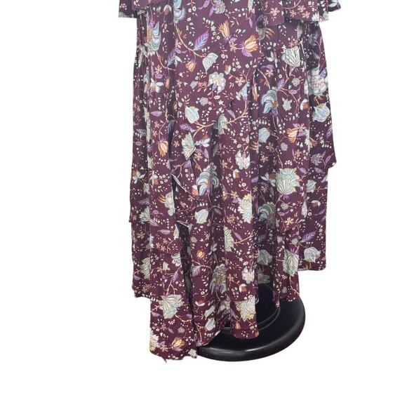 NEW Ulla Johnson Josanna 100% Silk Gown Floral Ruffle Tiered Maxi Dress Sz 14 - Picture 7 of 16